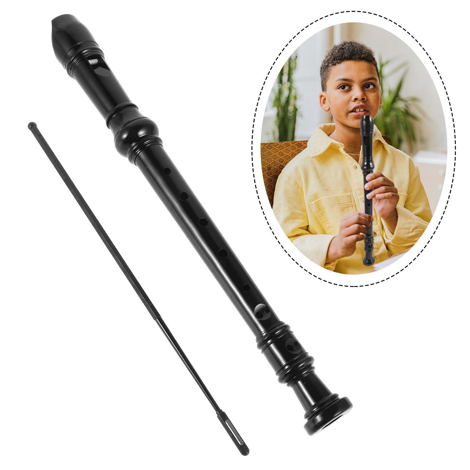 8 Hole Black Transparent ABS S - Soprano Recorder Plastic recension och pris